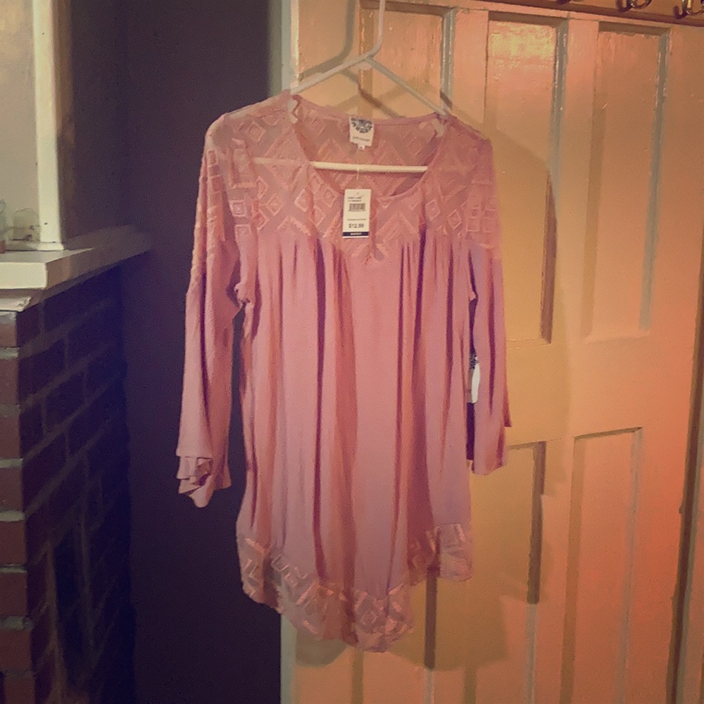 NWT pink boho chic blouse
